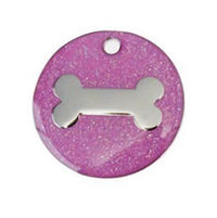 Pink Bone Glitter Tag